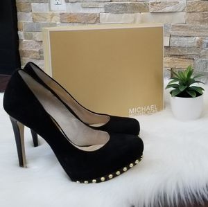 MICHAEL Michael Kors Black Suede Studded Pumps